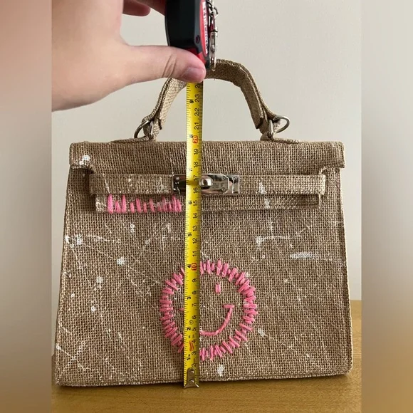 TAKING 1ST OFFER: Jute Smiley Face Handbag - NWOT -  Kelly Style - Picture 12 of 13